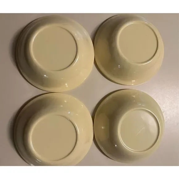 Tommy Bahama Yellow Crackle Rustic MELAMINE Set of 8 Bowls Salad Cereal 7.25” - Picture 3 of 6